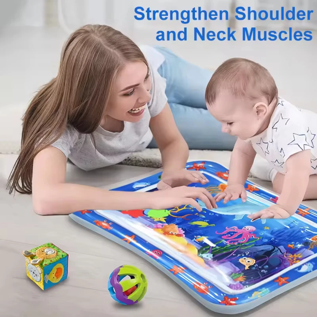 Baby Tummy Time Sensory Water Play Mat | Inflatable Activity Mat