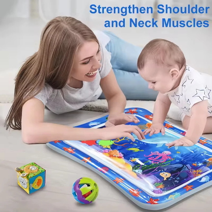 Baby Tummy Time Sensory Water Play Mat | Inflatable Activity Mat