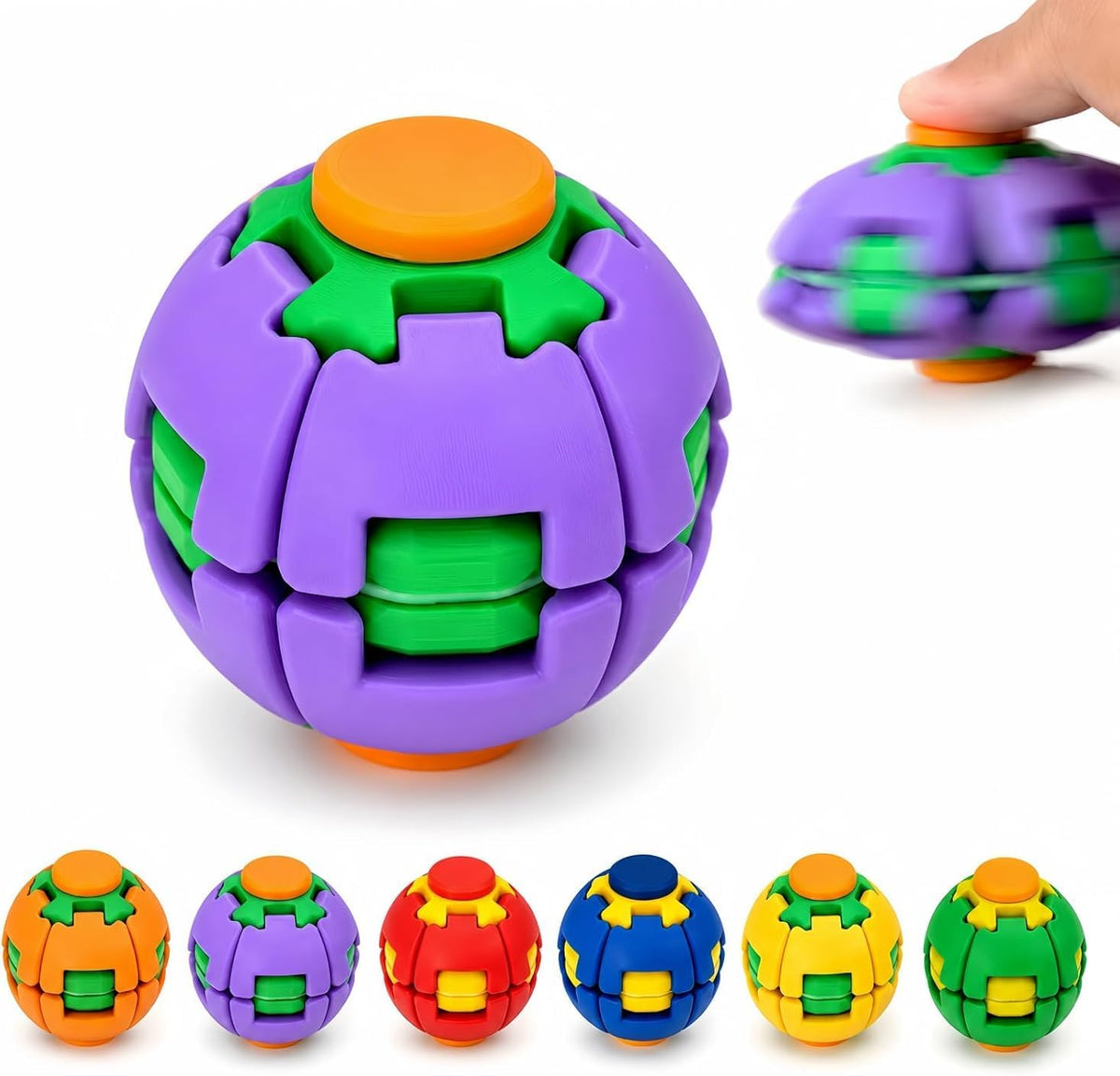 Colorful 3D Printed Press Fidget Spinner Ball