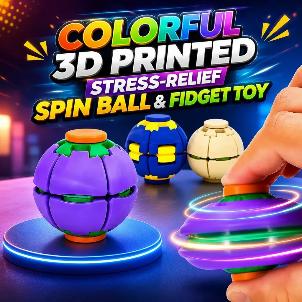 Colorful 3D Printed Press Fidget Spinner Ball