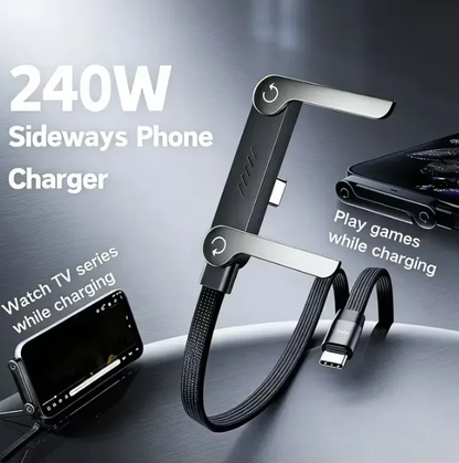 2-in-1 Fast Charging Type-C Cable with Adjustable Mobile Stand ( 240W )