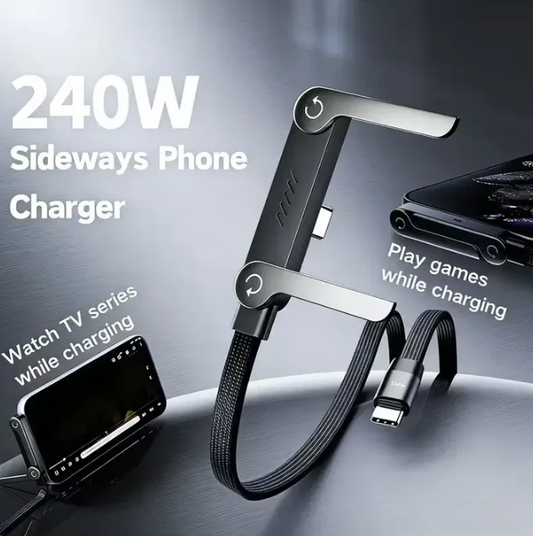 2-in-1 Fast Charging Type-C Cable with Adjustable Mobile Stand ( 240W )