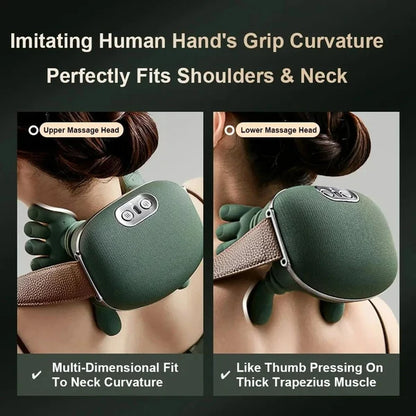 4D Shiatsu Neck Massager with Heat – Deep Tissue Pain Relief Electric Kneader